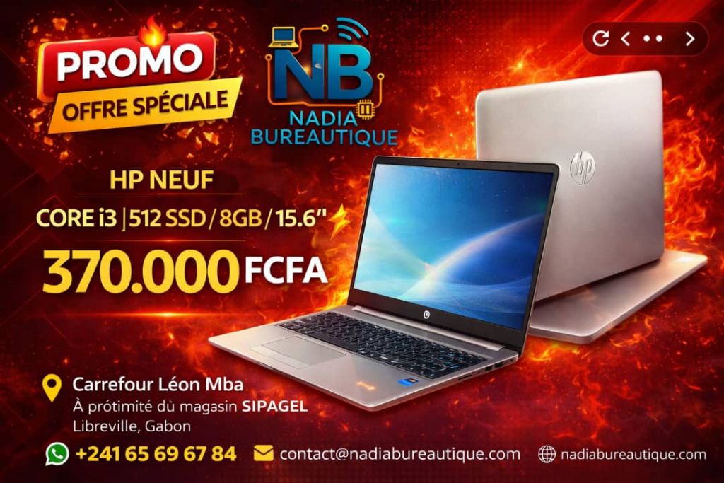 PROMO OFFRE SPÉCIALE — HP Neuf Core i3 512SSD 8GB 370 000 FCFA - NADIA BUREAUTIQUE