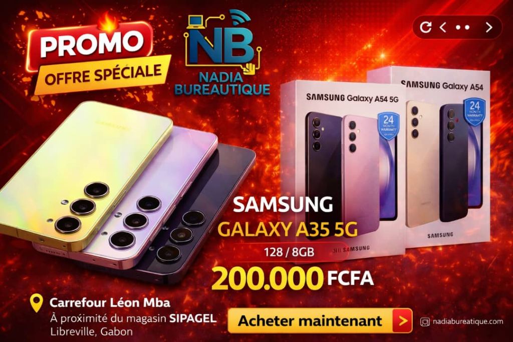 PROMO OFFRE SPÉCIALE — Samsung Galaxy A35 5G 128GB 8GB 200 000 FCFA - NADIA BUREAUTIQUE